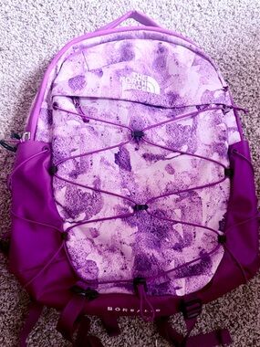The North Face Purple Printed Borealis Backpack